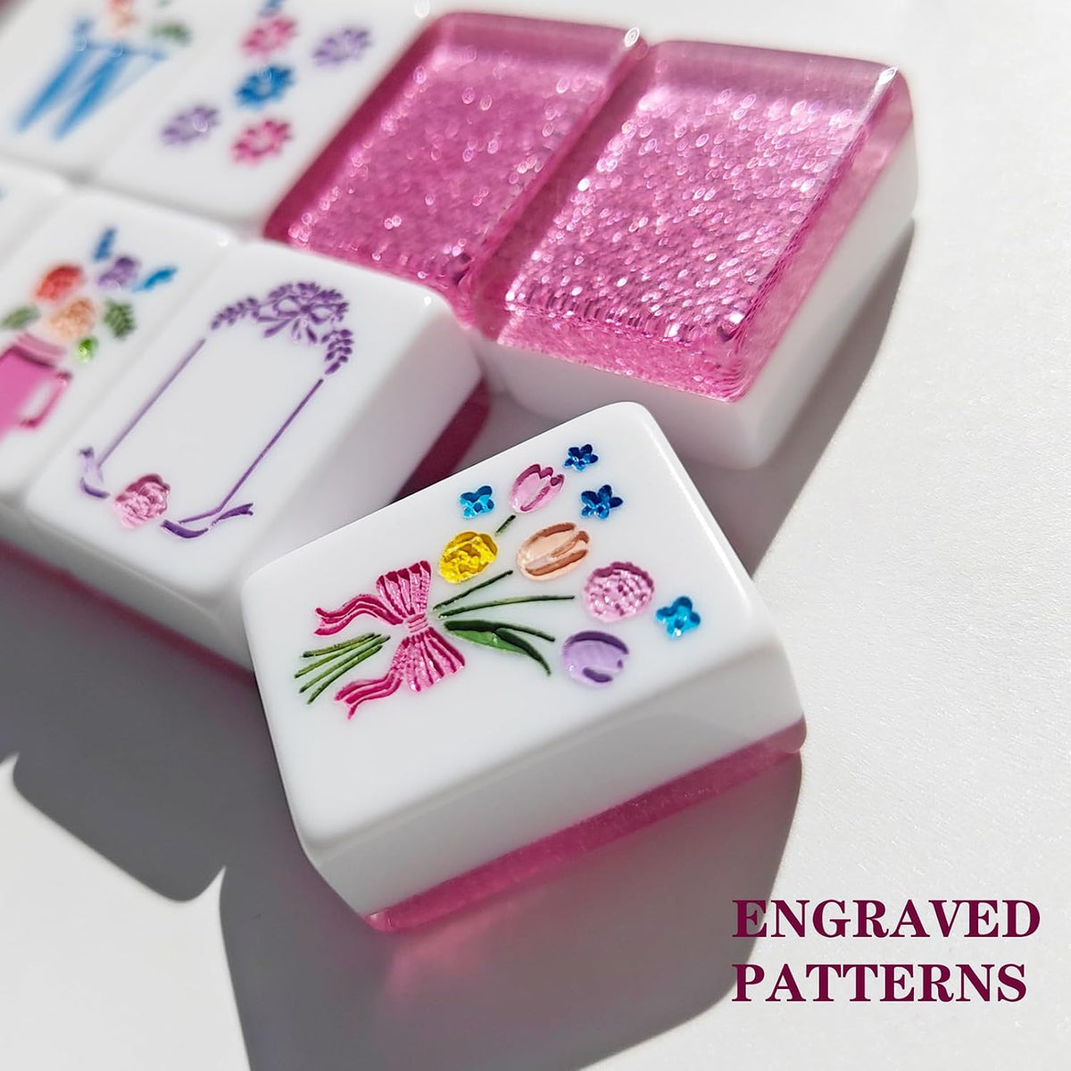 Mahjong Tile Set 160 Acrylic Engraved American Mahjong Sets