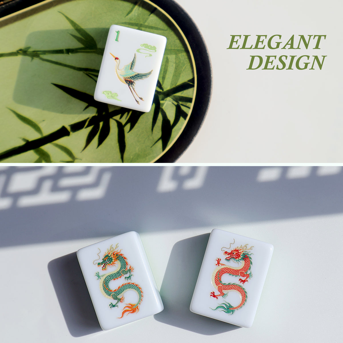 Mahjong Tiles 160 Acrylic American Mahjong Set with Dice PU Bag Shufflers